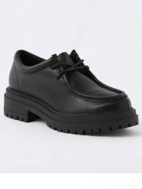 🖤American Eagle Black Lug Sole Oxford Loafers Moccasin Chunky Shoes Size 10 NWOT